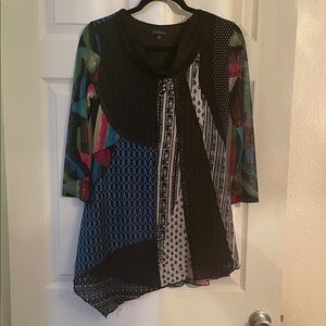 Calessa Colorful Patchwork Women's Blouse